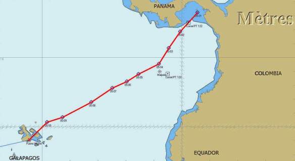 Route depuis l'Archipel des Perlas (Sud Panama)